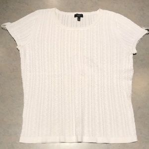 Talbots white cable knit sweater Sz MP